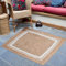 Second Nature Online KHIDAKEE Mittelgroßer geflochtener Quadratischer Teppich Jute mit weißer Bordüre 120 cm x 120 cm