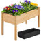 Yaheetech Fioriera/Aiuola Rialzata per Verdure Frutta Erbe Piante, Lettino Orto Rialzato in Legno da Giardino Esterno Balcone 120,5 x 59 x 76 cm