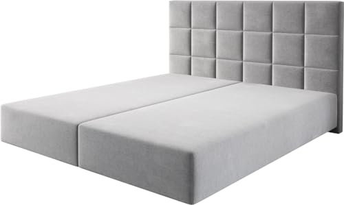 DELIFE Boxspringgestell Dream-Fine Mikrofaser Grau 180x200 cm