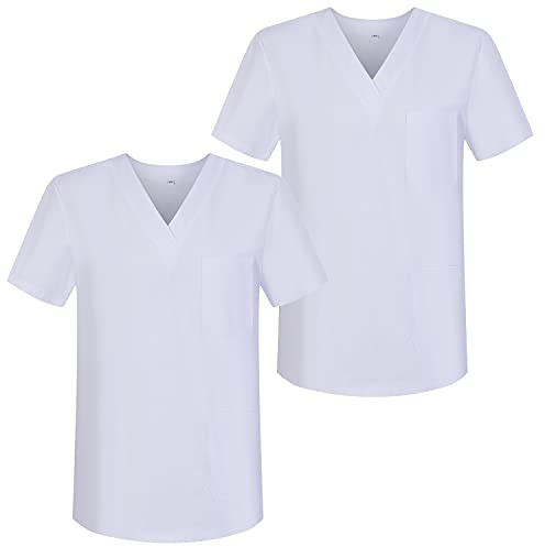 MISEMIYA - Pack*2 - Arbeitskleidung Unisex Spitze Kragen Kurze Medizinische Uniformen Unisex - Ref.817