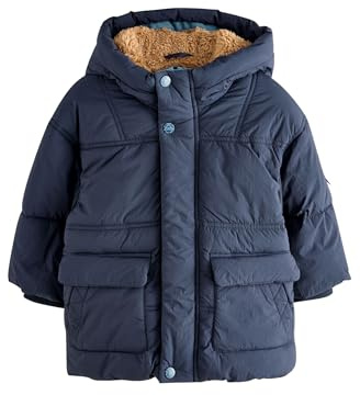 NEXT Jungen Wattierter, spritzwasserabweisender Mantel mit Teddyfellfutter 62-122