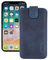 Suncase ECHT Leder Tasche kompatibel mit iPhone 13 (6.1) mit ZUSÄTZLICHER Transparent Hülle | Schale | Silikon Bumper Handytasche (mit Rückzugsfunktion und Magnetverschluss) in Pebble Blue