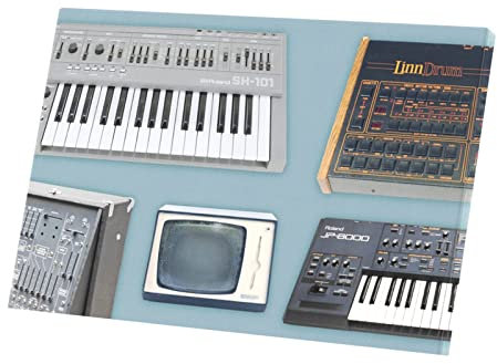 Leinwandbild Vintage Synth Linn Drum Roland JP 8000 Synthetizer Analog (45 cm x 30 cm)