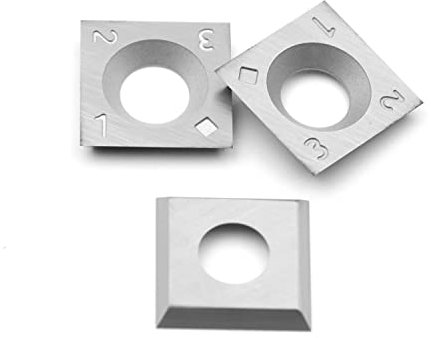 CDBP HM Vorschneid-Wendeplatten, Wendemesser 14x14x2,0mm, 30°, Z4, Wolframcarbid für Holz Drehmaschine und Holzbearbeitung Drehen Meißel, 3 Stück