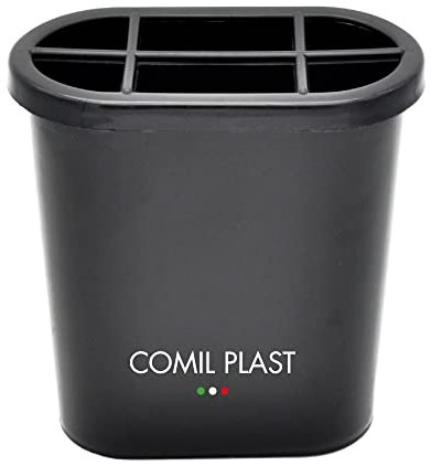 Comil Plast | Portafiori Interno in plastica per Vaso da cimitero Ovale Colore Nero | Larghezza 12 cm, Altezza 14 cm con ghiera in Plastica Inclusa