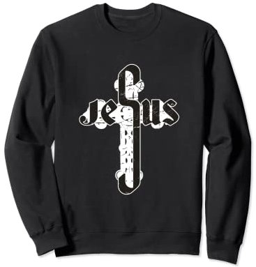Jesus, Kruzifix, Tattoo-Stil, christlich, Kreuz Sweatshirt