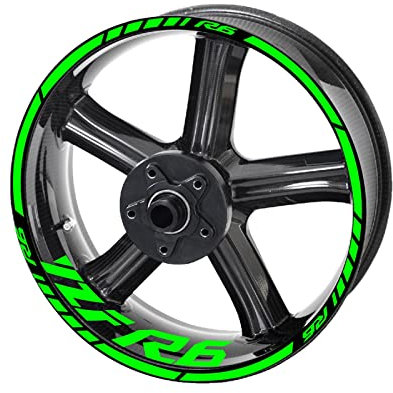 YZF R6 Radaufkleber Felgenaufkleber Für Yamaha R6 Logo Aufkleber Set Kit Schmücken (Color : Green)
