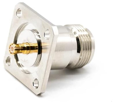 Elecbee N Typ Buchse Adapter zu MCX Male Nickel Plating Straight 4 Loch Flansch RF Koaxialstecker