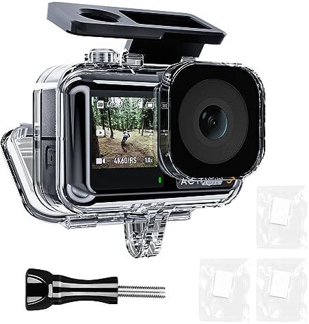 TELESIN Waterproof Case for DJI Action 5 Pro Action 4/3 Camera, with Anti-Fog Underwater Housing Shell Cage Supports 45M/148FT Deep Diving Scuba Snorkeling Swimming with Quick Release Screw