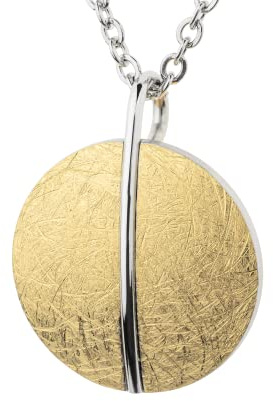 Ernstes Design Anhänger AN947 19 mm Edelstahl vergoldet matt und gekratzt