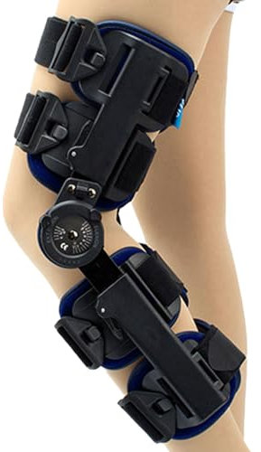 Rodillera con Bisagras Poste OP Inmovilizador de Rodilla Tirantes para Piernas Ortopédico Rótula Rodillera Inmovilizador de Rodilla Ortesis, Ajustable para Pierna Izquierda Derecha