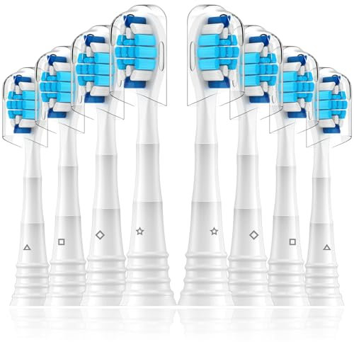 Sulkiwe Ersatzbürsten Kompatibel mit Philips Sonicare Elektrische Zahnbürste, Aufsätze passend für Philips Sonicare 4500 4300 7300 2000 3100 9000 5100, 8er Weiß
