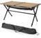 Campart Tavolo Da Campeggio Oklahoma - Piano Arrotolabile In Bambù - 140 X 80 X 70 Cm - Gambe Regolabili - Resistente Alle Intemperie - Borsa Da Trasporto
