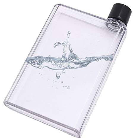 Renywosi Bouteille d'eau Plate en Plastique - Jus Bouteille Sports 350ml/420ml, Bouteilles d'eau Plates Et Minces Anti-fuites, A5/Flacon Voyage pour Camping Gym Fitness Sports Plein Air