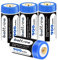 Battsea Rechargeable 123 / 123A Lithium Battery 4 Pack 900mAh 3.7V Compatible with Arlo Camera Flashlights Microphone Smoke Detector Electric Shaver Alarm Clock Calculator