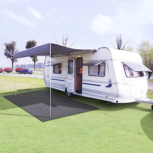 Homgoday Zeltteppich Vorzeltteppich Campingteppich Vorzeltboden Zeltboden Camping Teppich für Zelt Wohnmobil Wohnwagen 250 x 200 cm Anthrazit