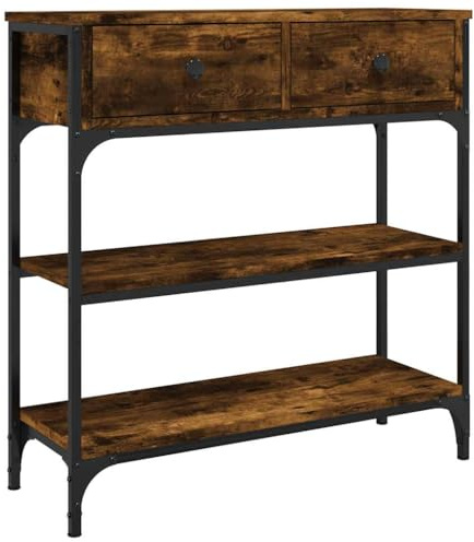 vidaXL Konsolentisch Räuchereiche 72,5x25x75 cm Holzwerkstoff