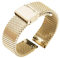XIAOFEIGUN Milanaise-Uhrenarmbänder, volle Größe, 12–24 mm, Ersatz-Edelstahl-Metallgeflechtband, verstellbares Edelstahl-Armband für Damen und Herren (Color : Gold, Size : 18mm)