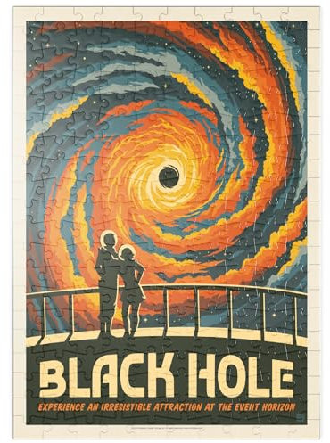 MyPuzzle Schwarze Löcher: Eine unwiderstehliche Anziehungskraft, Vintage Poster - Premium 200 Teile Puzzle - MyPuzzle Sonderkollektion von Anderson Design Group