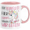 Nur Verrückte Hier Komm Einhorn Wir Gehen Tasse Geschenk Spruch für Frauen Einhorn-Liebhaber (Rosa)
