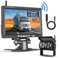 Hikity Cámara Trasera para Coche Inalámbrica Kit de Monitorización 7 Pulgadas, Cámara de Marcha Atrás Monitor IPS, Cámara Aparcamiento Coche IP68 Visión Nocturna para RV SUV Camion