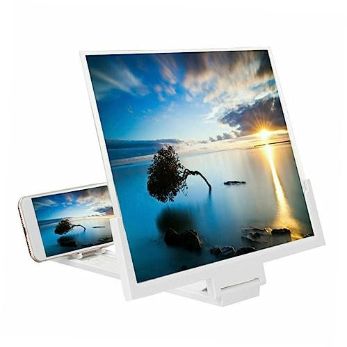 BESTonZON Telefon Bildschirmlupe tv 3D Bildschirm der Telefonlupe Handyständer Bildschirmlupe des Telefons Telefon-Bildschirmverstärker faltbar Beamer Video handyhalter f3 Weiß