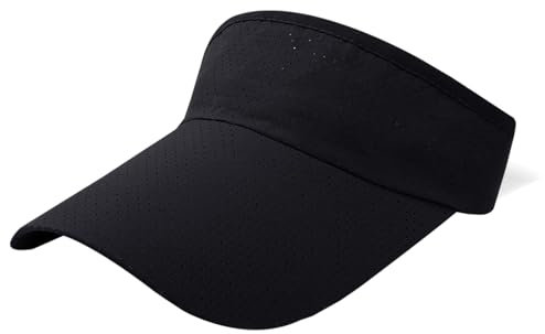Cappello con Visiera Parasole in Rete ad Asciugatura Rapida - Traspirante e Regolabile per Tennis, Golf, Pesca, Corsa, Ciclismo e Sport all'Aria Aperta - per Donne e Uomini (Tessuti, Nero)