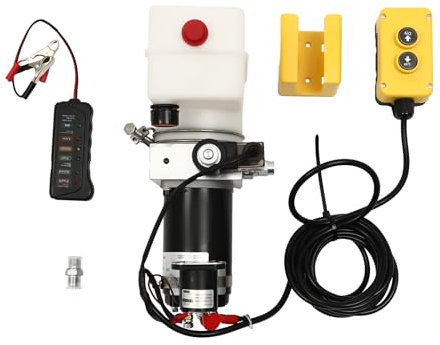 KEESUNG Hydraulikpumpe für Kippanhänger, DC 12V 800W 1.5L Hydraulikaggregat Hydraulic Power Pack Hydraulikaggregat Einfachwirkend für Aufzüge, Gabelstapler usw