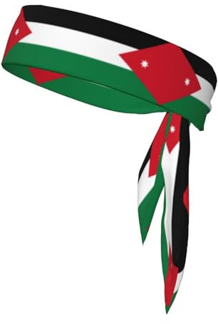 Stirnbänder mit jordanischer Flagge, Sport-Kopfband, Stirnband für Damen und Herren, Haarband für Laufen, Workout, Fußball