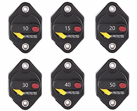 Disjoncteur 10A 15A 20A 30A 40A 50A IP67 Étanche Disjoncteur Coup Reset Fusible Interrupteur for Voiture Audio Marine(Size:10A)