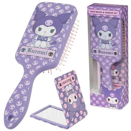Hello Kitty Brosse Demelante Cheveux, Accessoires pour Cheveux - Cadeau Fille et Femme (Brosse & Miroir Hello Kitty)