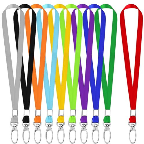Granvoo 20 Stück Schlüsselband, Schlüsselbänder Umhängeband, Bunt Schlüsselband mit Karabinerhaken, Büro Abzeichen Lanyards für Ausweishüllen Kartenhalter Schlüssel Damen und Männer