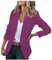 Blazer-Manches-froncées-daffaires Blazer Femme Chic Vetement Femme Veste Violet L
