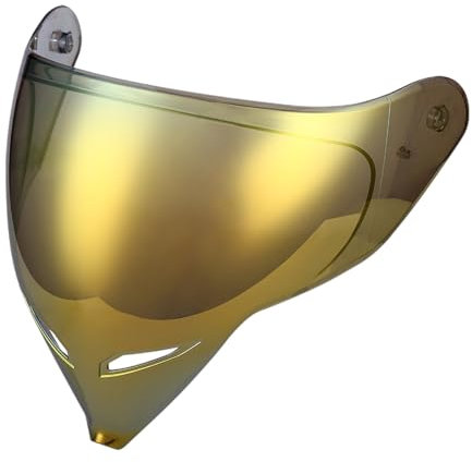Woljay Motorradhelm Integralhelm Motorradhelme für Erwachsene Männer Frauen Rennsport Straßenmoped DOT / ECER22-05 zugelassen (Gold Visor-Long mouth,One Size)