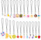 PLIGREAT 24 piezas de resina para teléfono móvil Charms Kawaii Frutas Colgante Lindo Oso Pato Animal Lanyard Charms para Mujeres Hombres Flor y Comida encanto para Moblie Teléfono Móvil Llavero, Metal