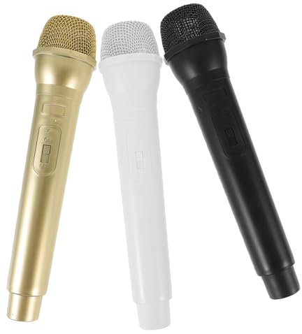 ifundom 3pcs Plastic Toy Microphone Props for Boys and Girls Halloween Cosplay Costume Accessory Simulate Singing Performance