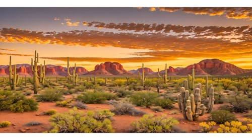 120x46cm Sunset Reptile Aquarium Background Desert Cactus Fish Tank Poster | Reptile Habitat Terrarium Decoration Fish Tank Bearded Dragon Vivarium Background Vinyl Fabric Cloth Not Sticker