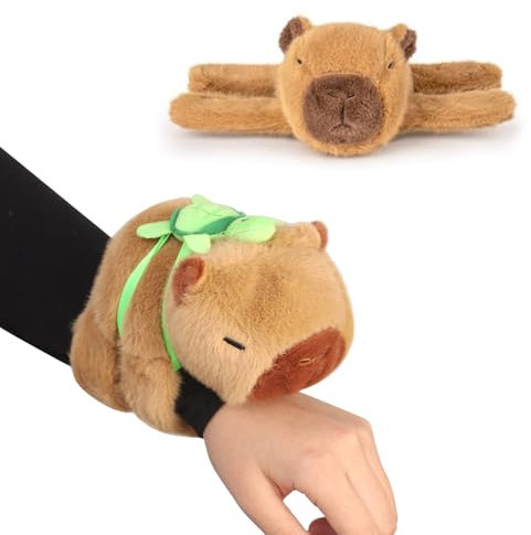 Lotvic Capybara Slap Pulsera, Pulsera de Capibara, Peluche Capibara Pulseras de Bofetada para Niños, Capybara Peluche para Fiestas, Cumpleaños, Navidad