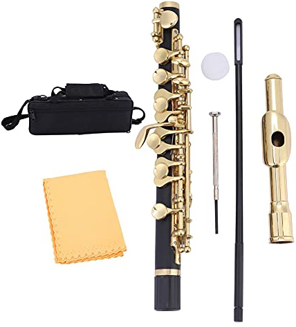 C Key Piccolo Kit, 6PCS Piccolos Piccolo, Ottavino Intermediate Piccolo Flöte Halbe Größe Flöte (GOLD)