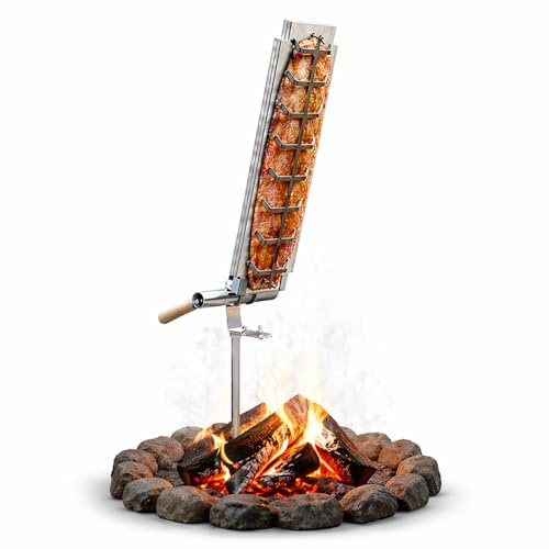 Flammlachs Brett 60 x 18 cm aus Edelstahl für Lagerfeuer