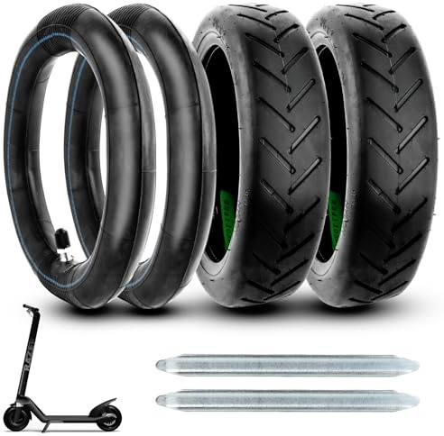 VIDETOL E Scooter Reifen 8 1/2 x2, Anti-Rutsch 8,5 Zoll Reifen E Scooter, Offroad Reifen mit 2 Reifen und 2 Schlauch für Elektroroller