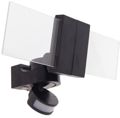 Xanlite Projecteur Mural PMMA 2 Têtes 30W IP44 avec Détecteur de Mouvement Désactivable 2100 Lumens Équivalence 131W 5000K Blanc Froid Éclairage Extérieur