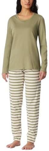 Schiesser Damen Schlafanzug lang mit Bündchen Baumwolle - Nightwear
