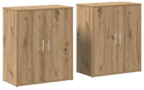 vidaXL Highboard Wall-mounted 2 pcs Artisan oak, Dining Room Cabinet, Rectangular Storage Unit, Modern Organizer, Functional Sideboard, Space-Saving Living