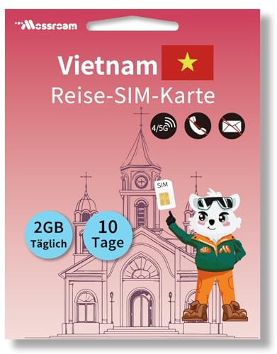 Vietnam Tourism SIM – 2 GB unbegrenztes Highspeed-Datenvolumen – 10 Tage gültig – Prepaid, Keine zusätzlichen Gebühren – Funktioniert mit entsperrten Telefonen und Hotspots