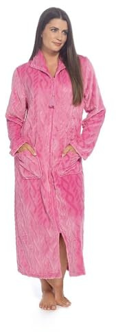 kraftd Zip Up Dressing Gown Terry Towelling Bath Robes for Women 100% Cotton Bathrobe