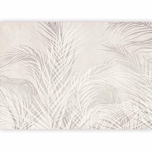 murando - Papier peint panoramique 350x256 cm - Revêtement mural chambre salon - Décoration design moderne - Vent Des Feuilles De Palmiers Beiges Contre Des Branches Grises Claires b-C-10355-a-a