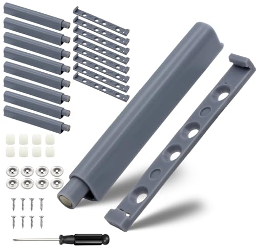 Scettar 8 PCS Poussoir Porte Placard, Appuyez pour Ouvrir Magnétique Loquets, Fermetures Magnétiques Push to Open pour Placards, Armoires, Meuble de Cuisine