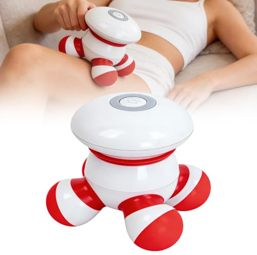 Mini Massagegerät, Handmassagegerät Vibration Körper Massager mit LED-Licht, Batteriebetrieben (Batterien nicht enthalten)