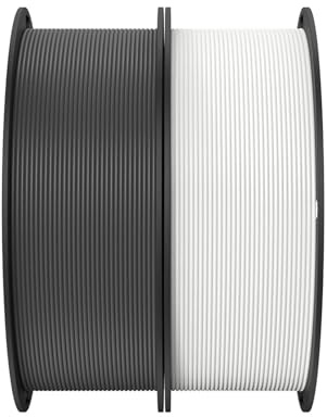 2 kg PLA-Filament, 1,75 mm, passend for die meisten 3D-Drucker, weiß und schwarz, Spulen